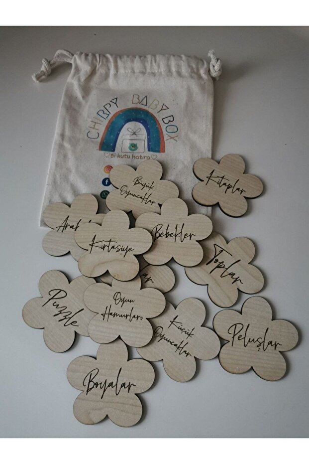 Papatya model ahsap etiket - 1