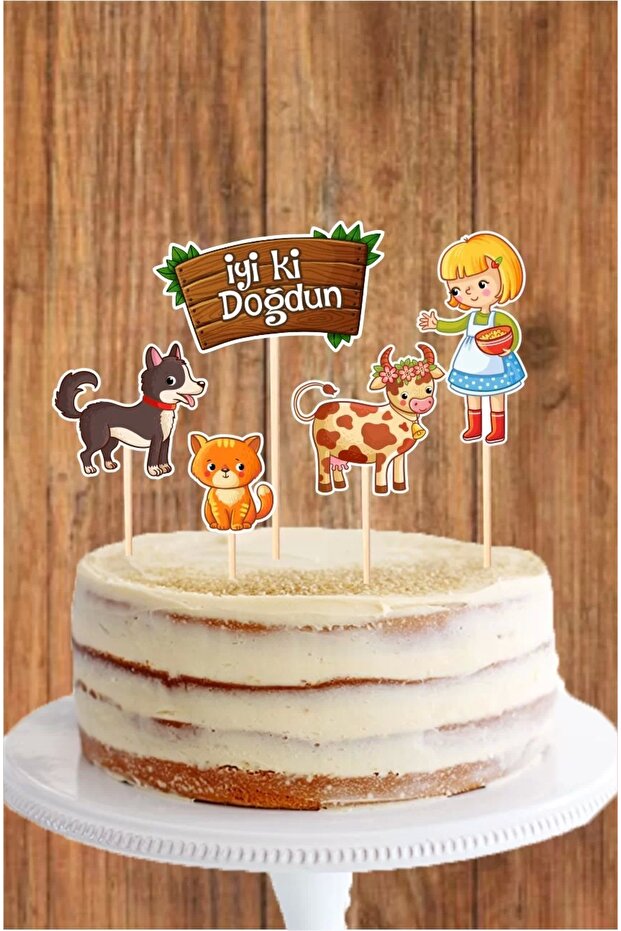 Farm Concept Girl Cake Decoration *thick Paper