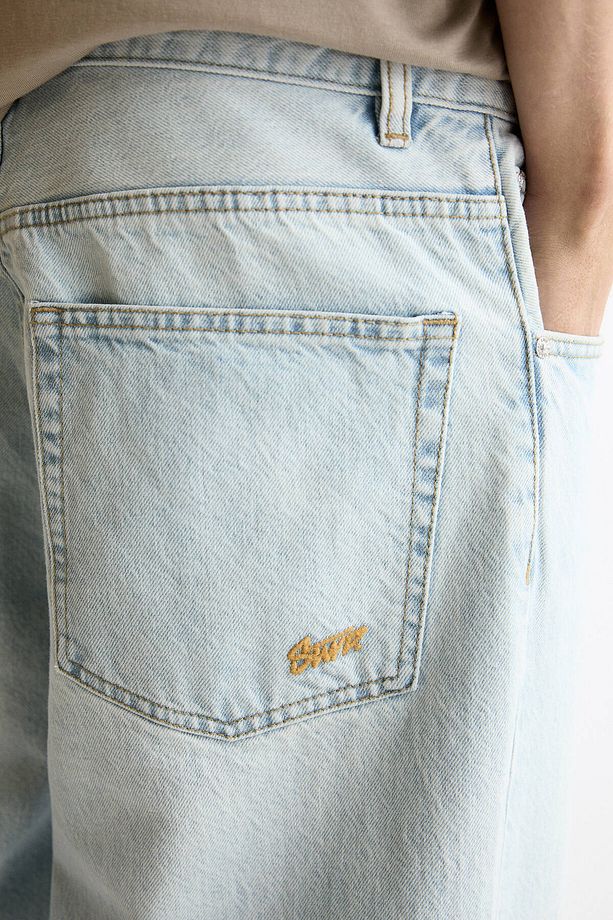 Baggy denim bermuda şort - 3