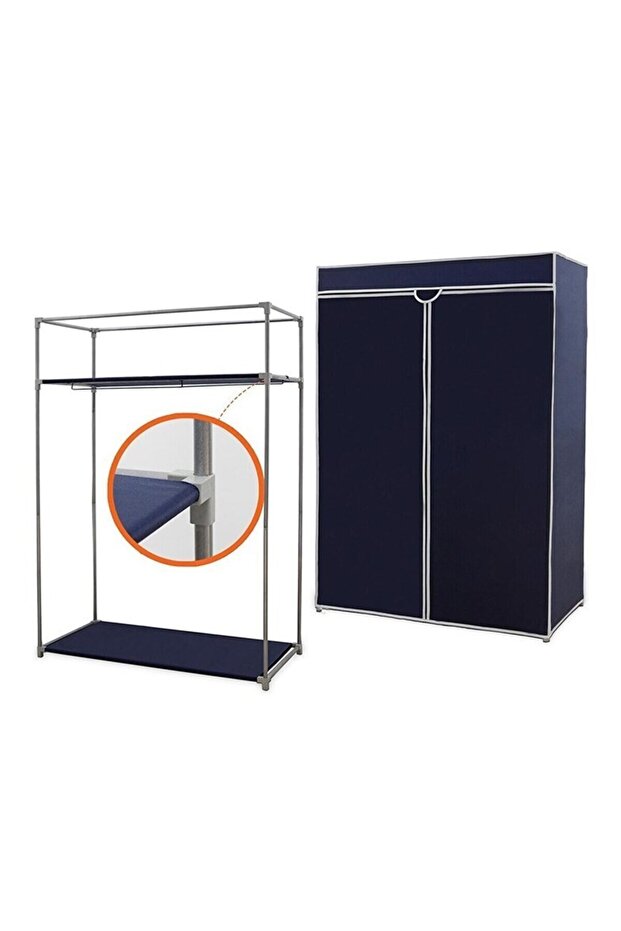 Prado Basic Çelik Profilli Bez Dolap - Lacivert - 3