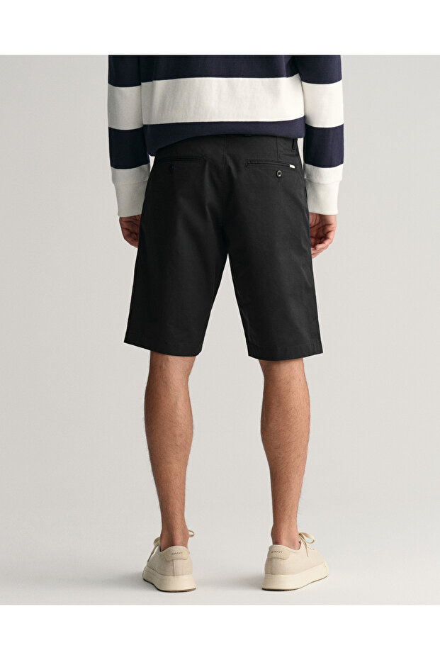 Erkek Siyah Relaxed Fit Chino Şort - 3
