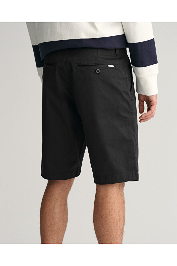 Erkek Siyah Relaxed Fit Chino Şort - 6