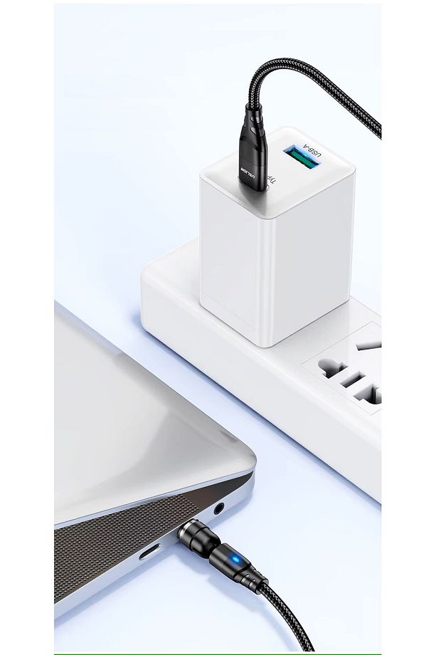 Uslion 100w 5a Usb-c Usb-c Manyetik Mıknatıslı Hızlı Şarj Ve Data Kablosu 1 Metre - 6