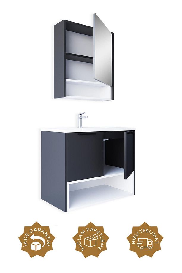 Suva 65 Cm Mdf Banyo Dolabı Seti - 2