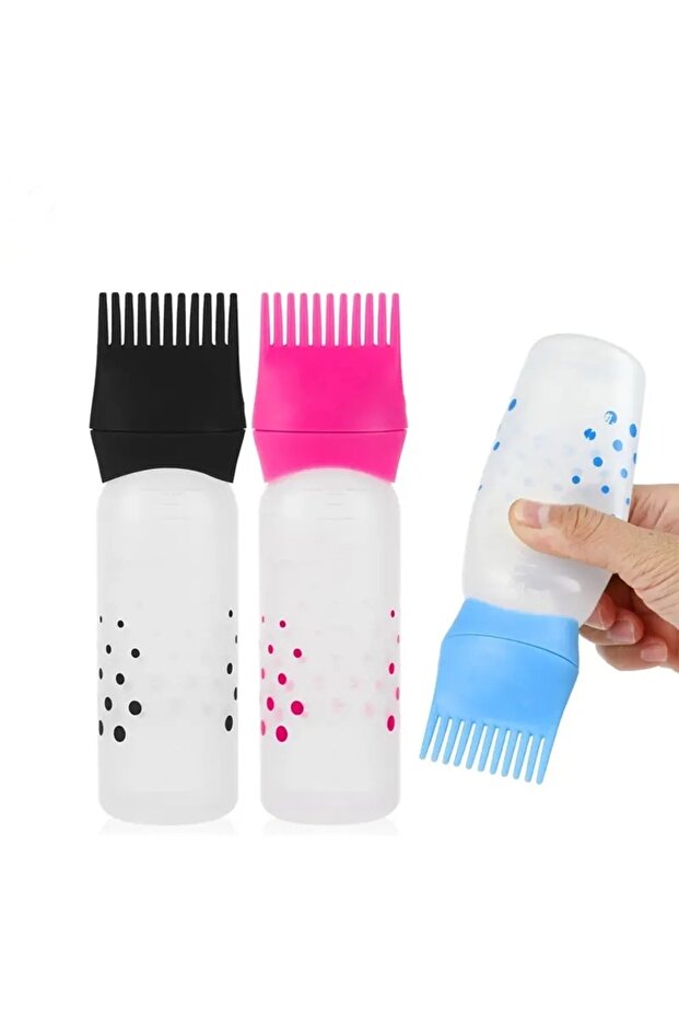 3 Pieces Hair Care Cure Application Bottle with Comb Hair Care Bottle Long Lasting Reusable