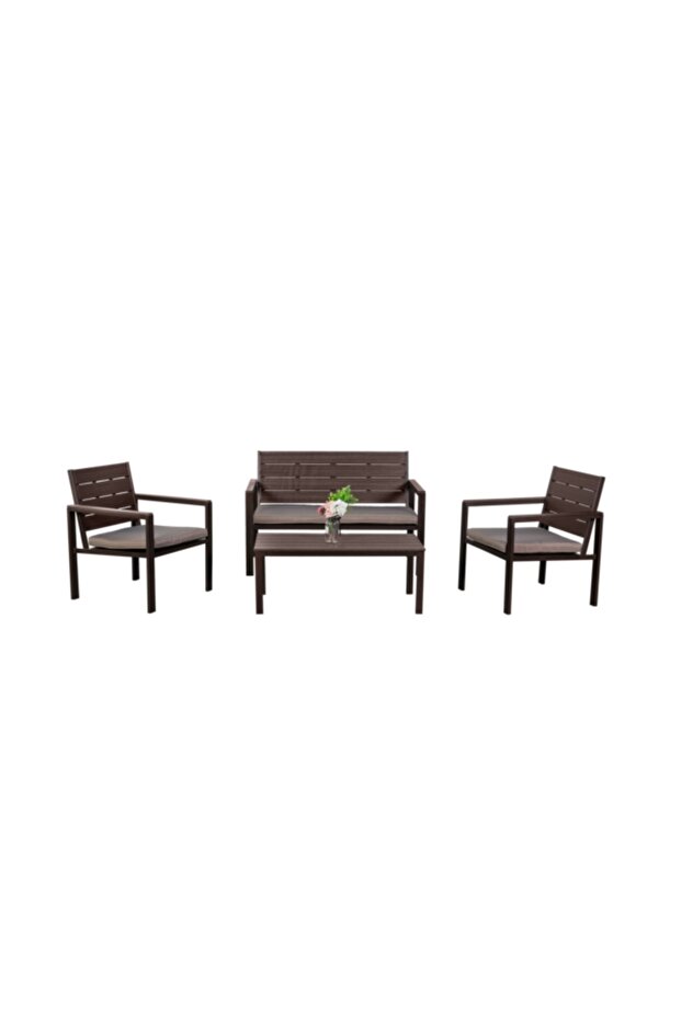 طقم مقاعد عالي الجودة ومتين مكون من 4 قطع SF4002-BROWN