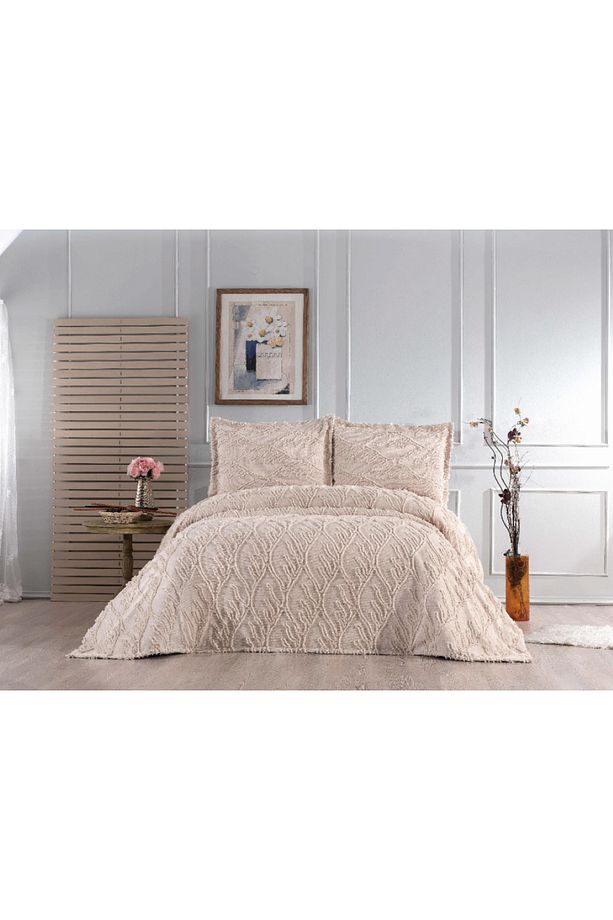 Çapa Home Havin Jakarlı Yatak Örtüsü - 1