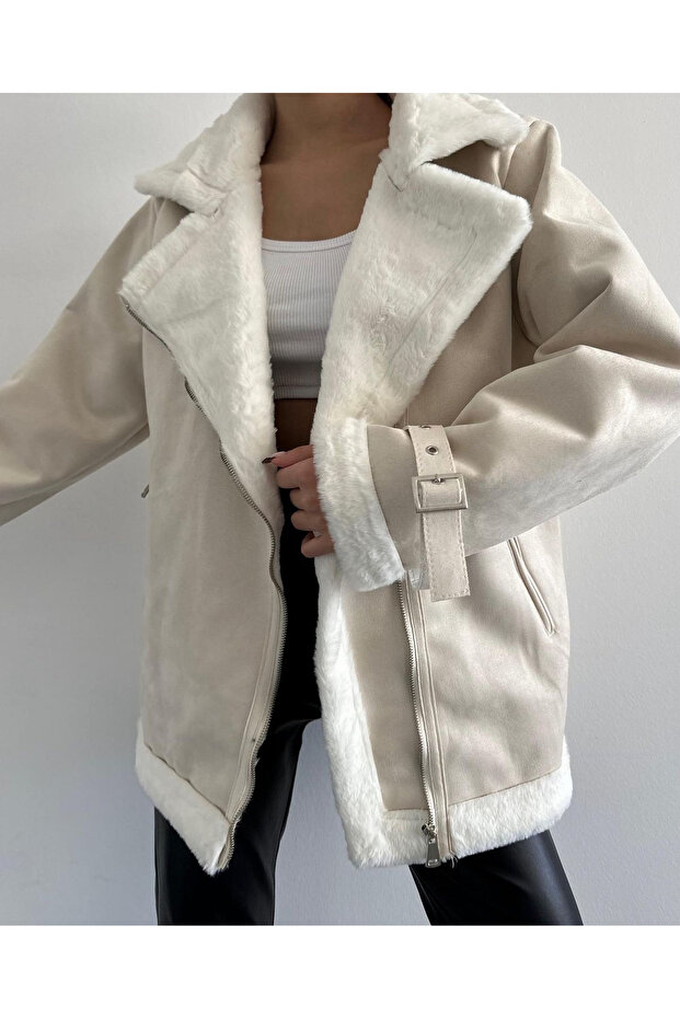 New Season Imported Suede Pile Coat Trench Coat Coat