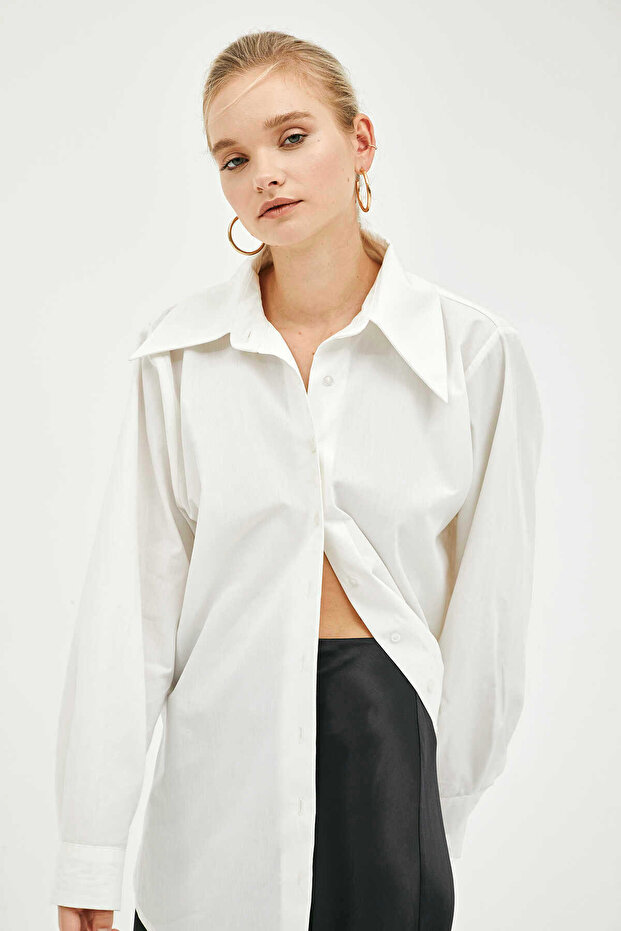 Lilly Oversize Cotton Gömlek - 1
