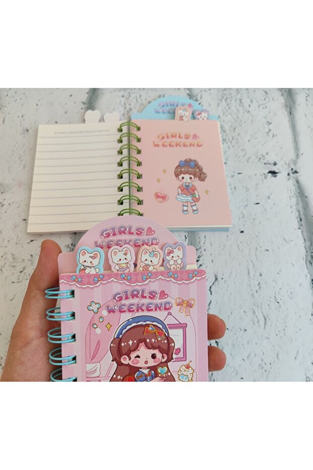 A6 Bookmark Spiraled Concept Notebook Notepad Lined Notebook 80 Sheets 1 Pcs - 2