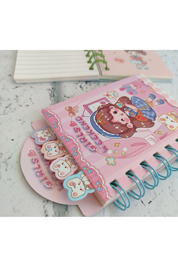 A6 Bookmark Spiraled Concept Notebook Notepad Lined Notebook 80 Sheets 1 Pcs - 3