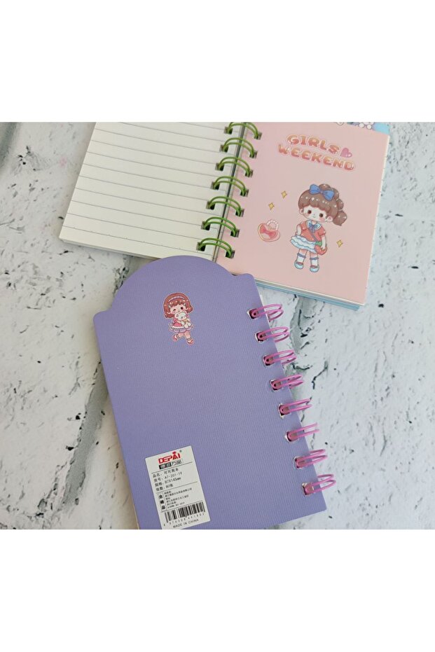 A6 Bookmark Spiraled Concept Notebook Notepad Lined Notebook 80 Sheets 1 Pcs - 4
