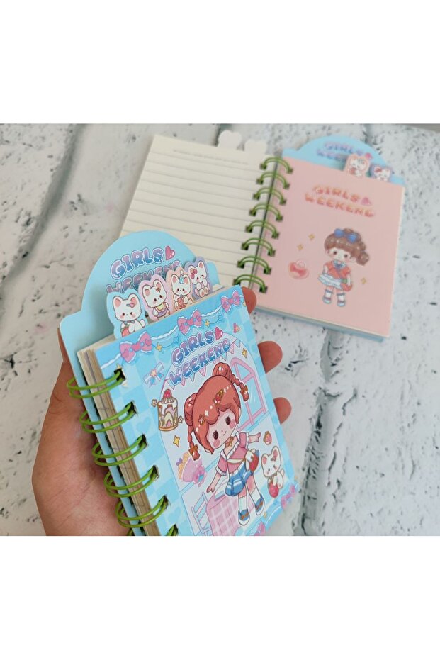 A6 Bookmark Spiraled Concept Notebook Notepad Lined Notebook 80 Sheets 1 Pcs - 7