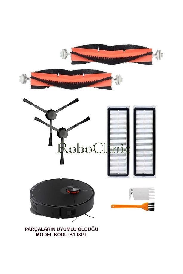 Xiaomi Robot Vacuum S20+ Plus Robot Süpürge(B108GL)Uyumlu Yedek Fırça,Filtre Seti-8 Parça - 1