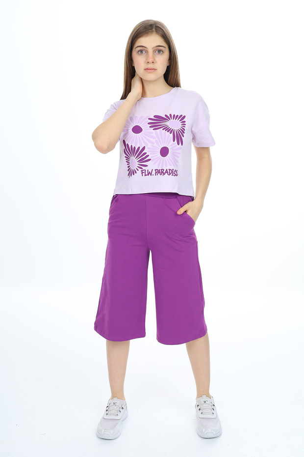 Girl's Flw Paradise Printed Capri Suit