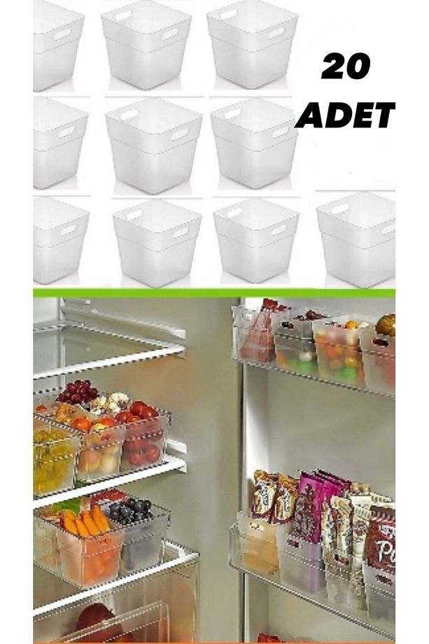 20 Adet Buzdolabı Rafı Organizeri 20 Adet Buzdolabı Düzenleyici - 1