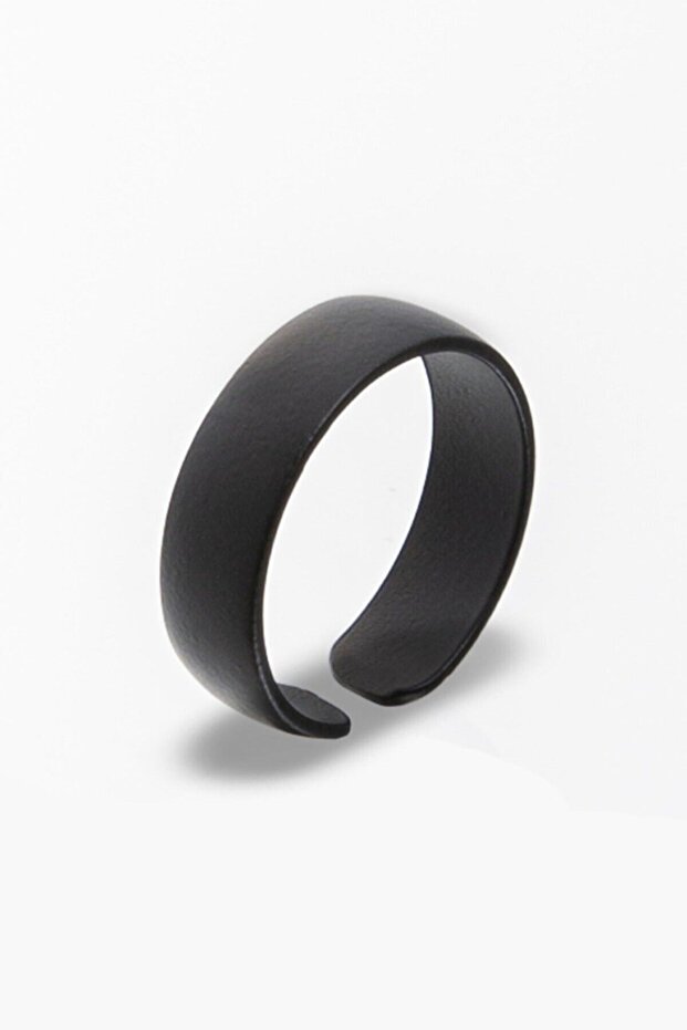 Matte Black Plain Wedding Ring Knight Adjustable Ring - 2
