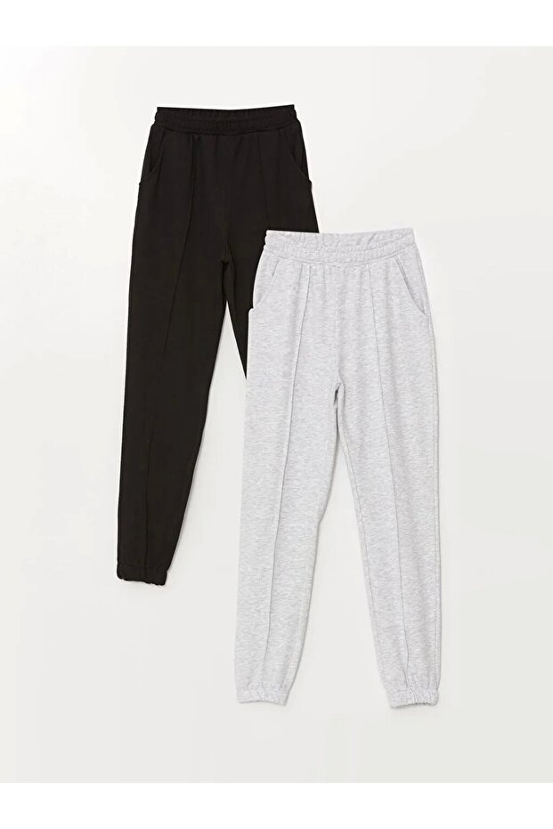 Elastic Waist Girls' Jogger Sweatpants 2-Pack (W4)