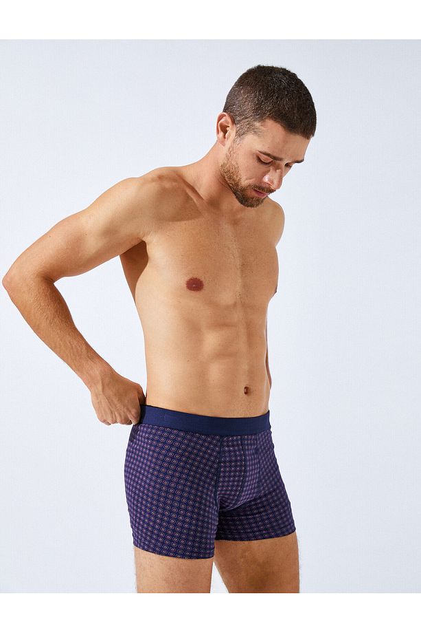 Desenli Pamuklu Basic 3'lü Boxer Seti - 3