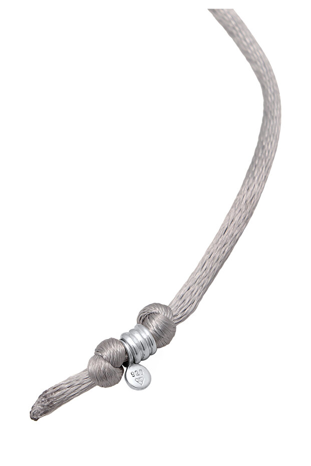 Dámský náhrdelník s přívěskem a saténovou černou barvou ze sterlingového stříbra 925 - 5