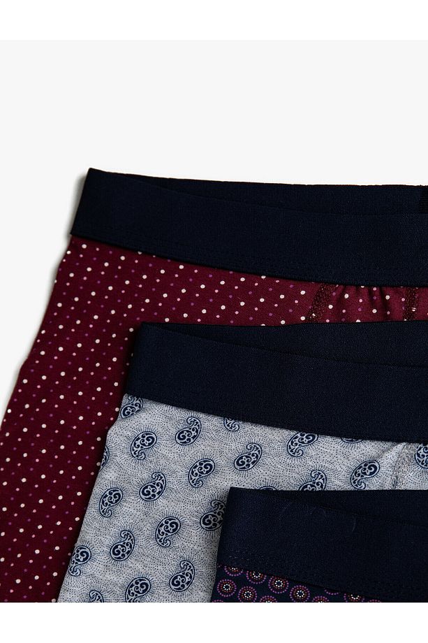 Desenli Pamuklu Basic 3'lü Boxer Seti - 5
