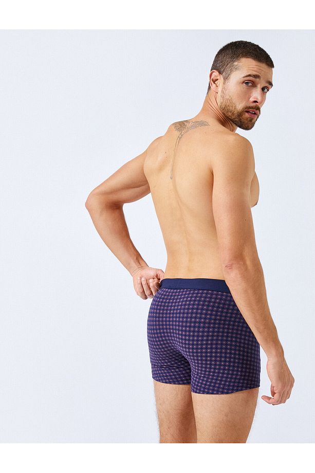 Desenli Pamuklu Basic 3'lü Boxer Seti - 4