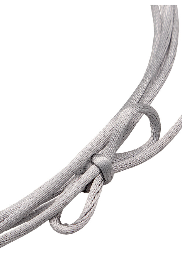 Dámský náhrdelník s přívěskem a saténovou černou barvou ze sterlingového stříbra 925 - 4