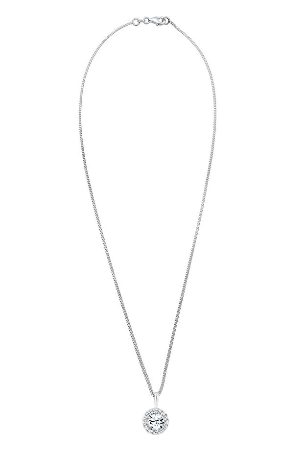 Dámský náhrdelník kruh s bílými krystaly ze sterlingového stříbra 925 - 3