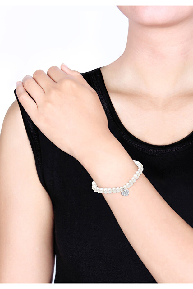 Náramok Srdce Perla Krištáľ 925 Sterling Striebro - 4