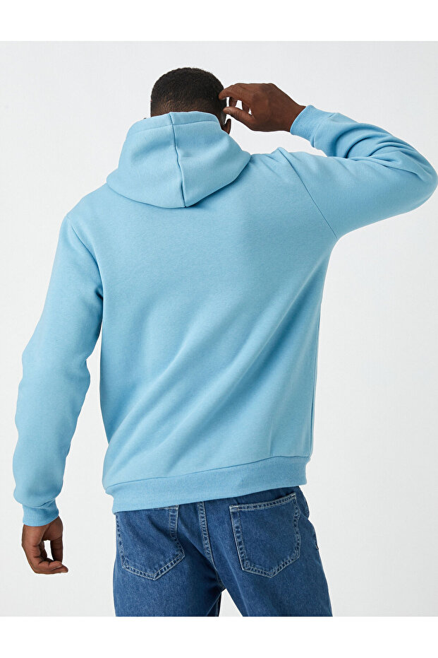 Basic Kapşonlu Sweatshirt - 4