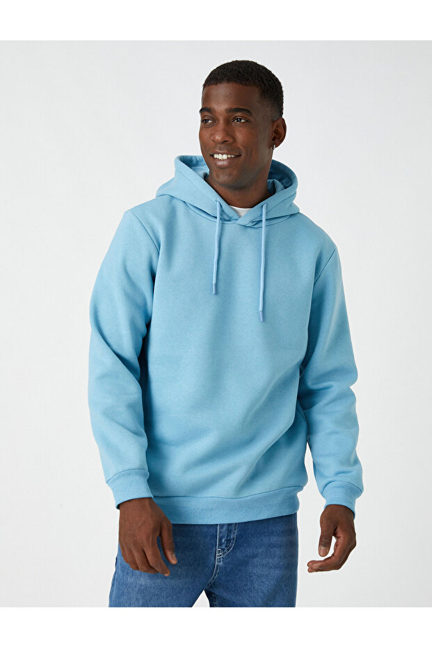Basic Kapşonlu Sweatshirt - 3