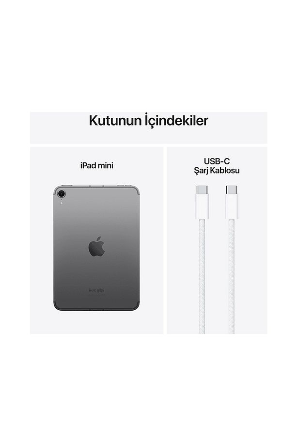 MXPT3TU/A iPad Mini 7 256 GB Wifi+Cellular Tablet Uzay Grisi - 8
