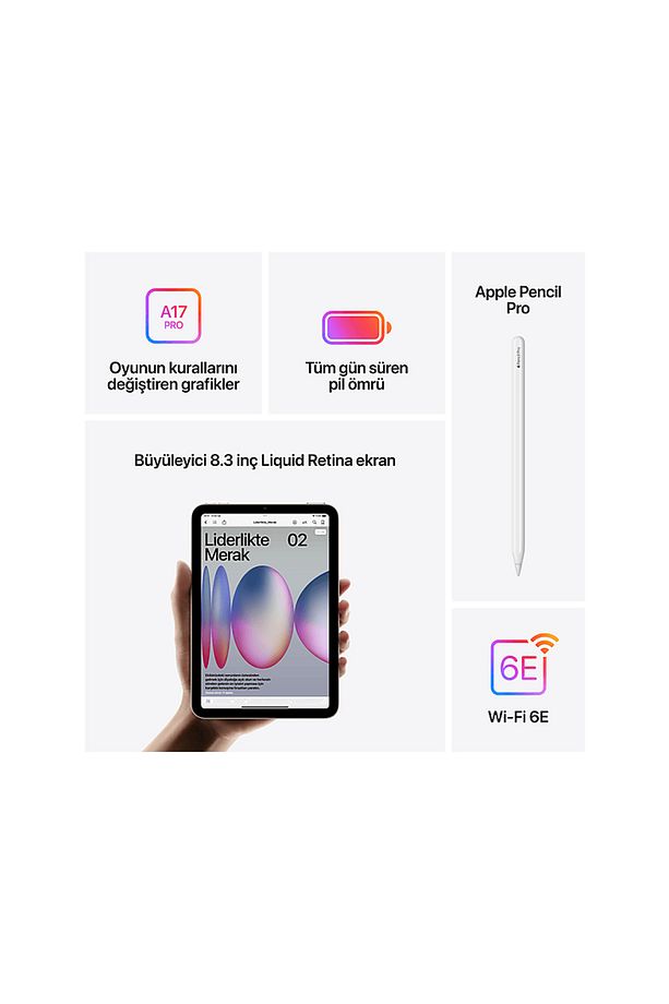 MYH33TU/A iPad Mini 7 512 GB Wifi Tablet Mor - 5