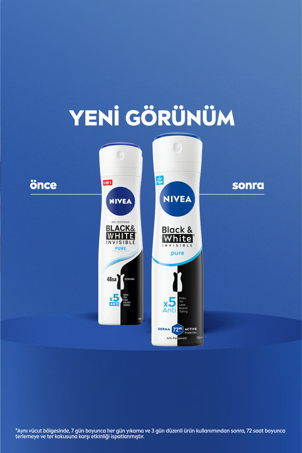 Invısıble Black&whıte Pure Sprey Deodorant 150ml Kadın 3'lü Paket - 2