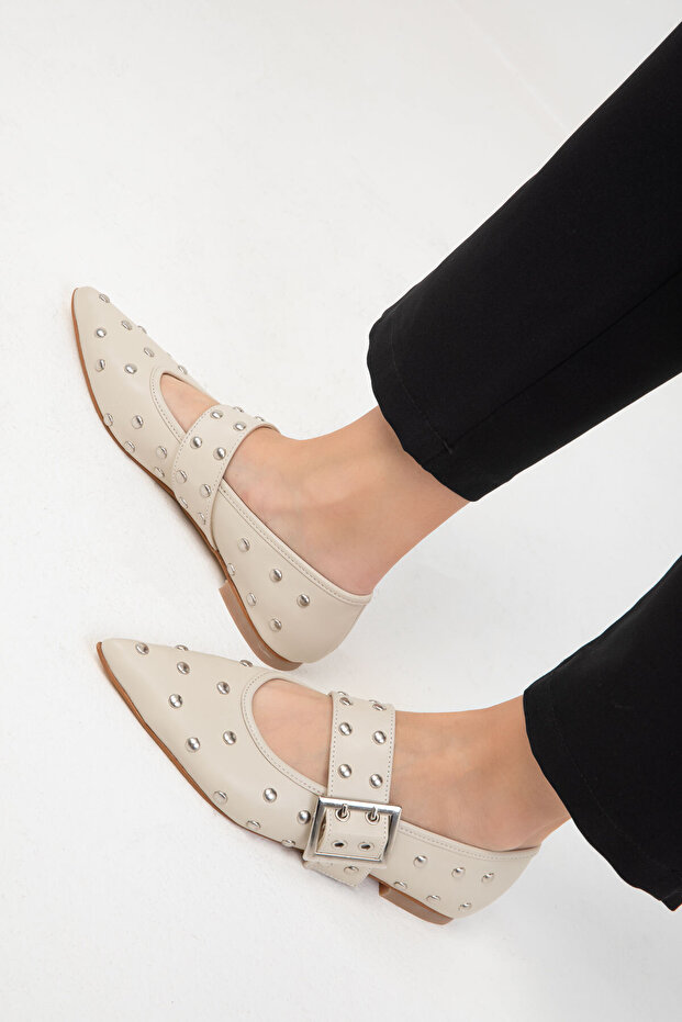 Bézs színű női balerinák 19993 - 5