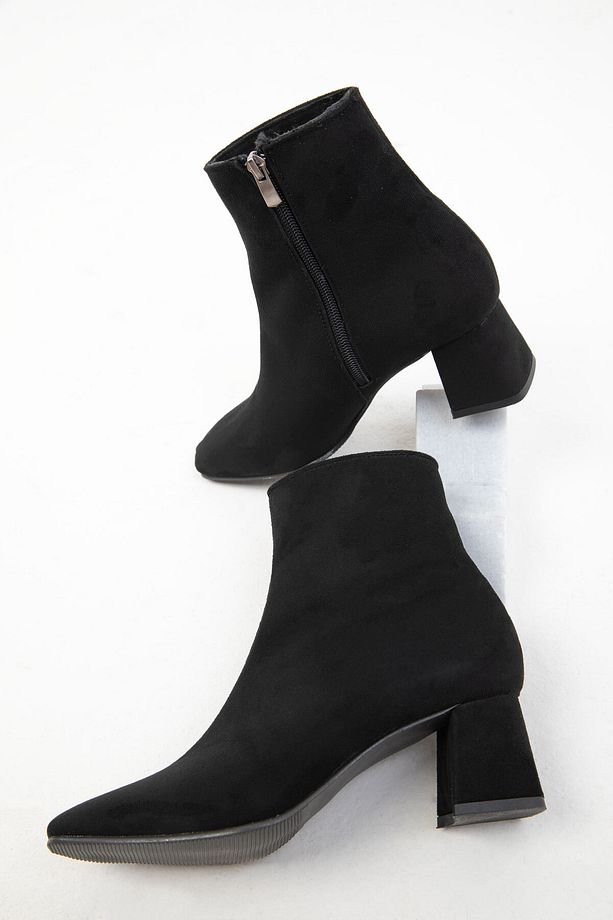 Siyah Süet Kadın Bot & Bootie 19994 - 4