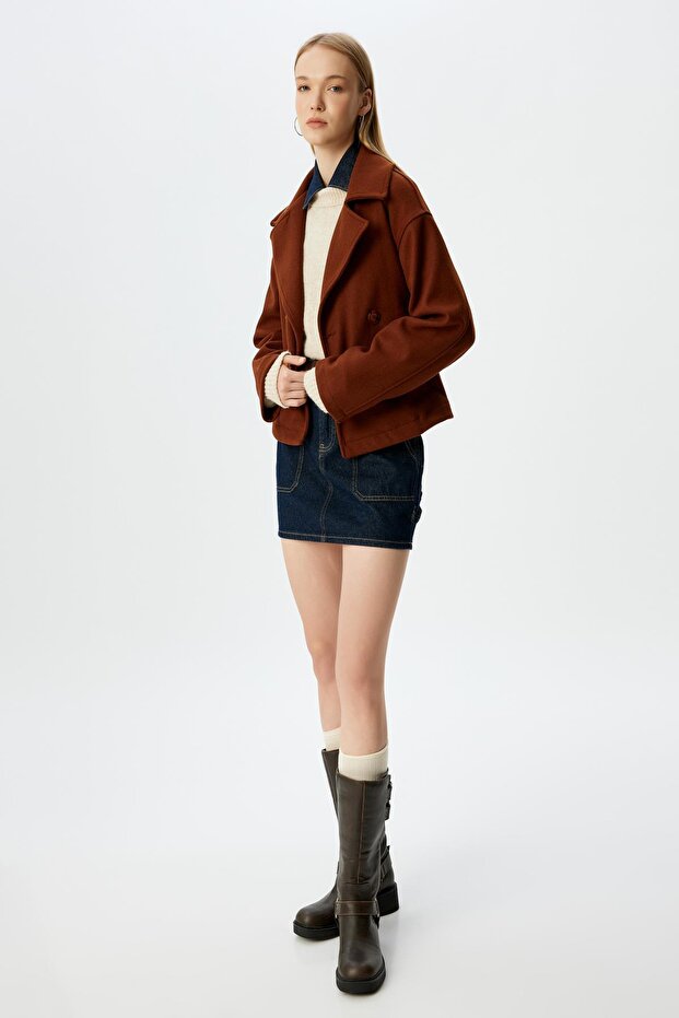 Tobacco Color Women's Jacket 5Wal20170Iw