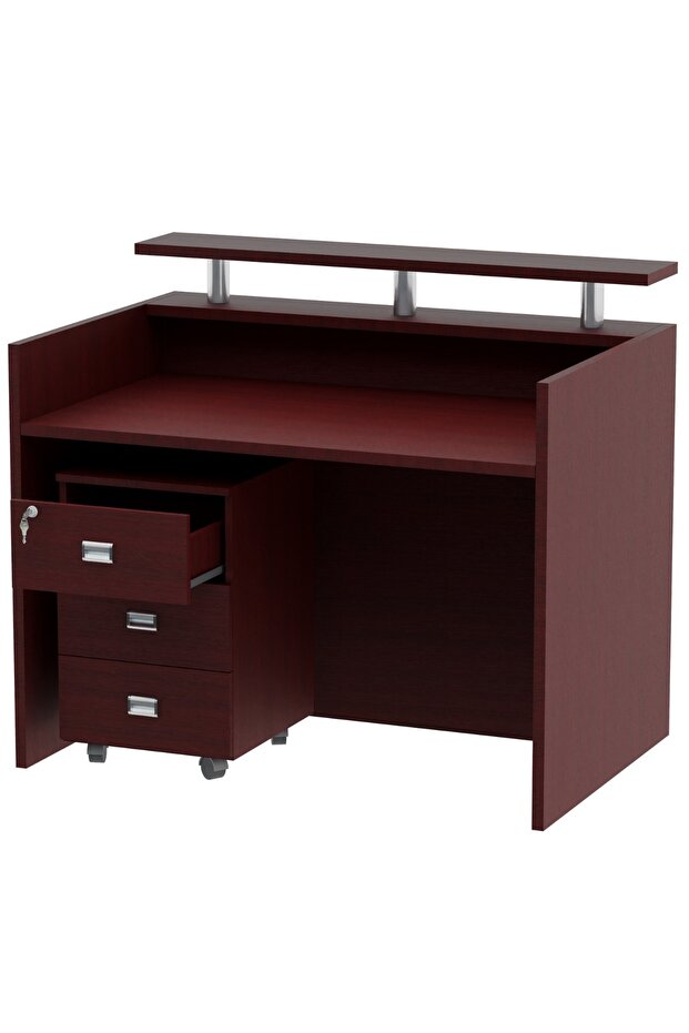 R06 Apple Cherry Office Reception Desk - 120cm