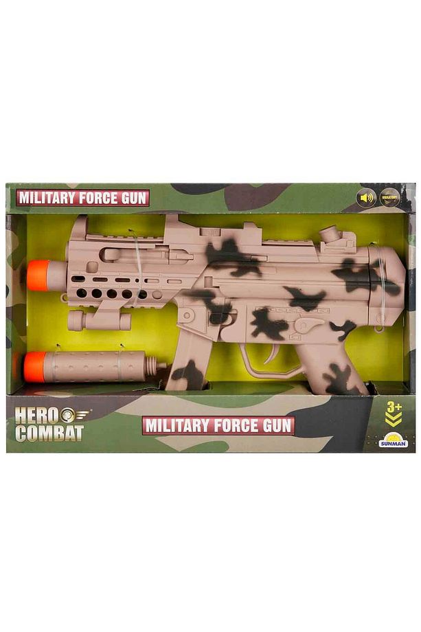 Hero Combat Sesli Ve Titreşimli Askeri Silah 10792 Kahverengi - 2