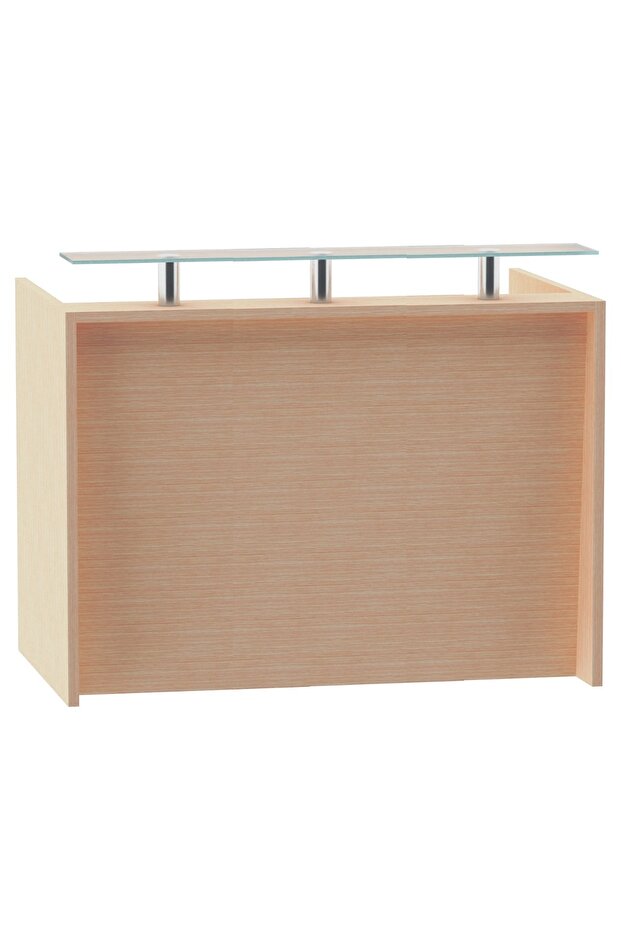 R06 Oak Office Reception Desk Without Drawers - 140cm