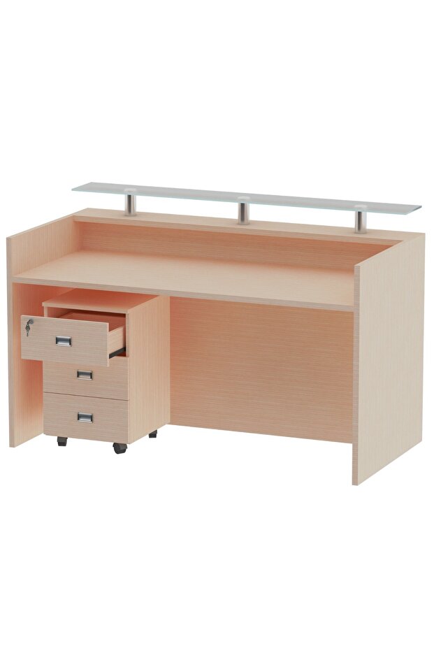 R06 Oak Office Reception Desk - 180cm