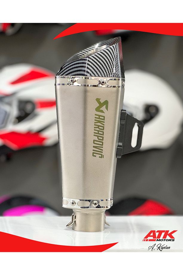 Akrapovic Egzoz Universal Motosiklet Egzozu Tüp Egzoz Gümüş - 2
