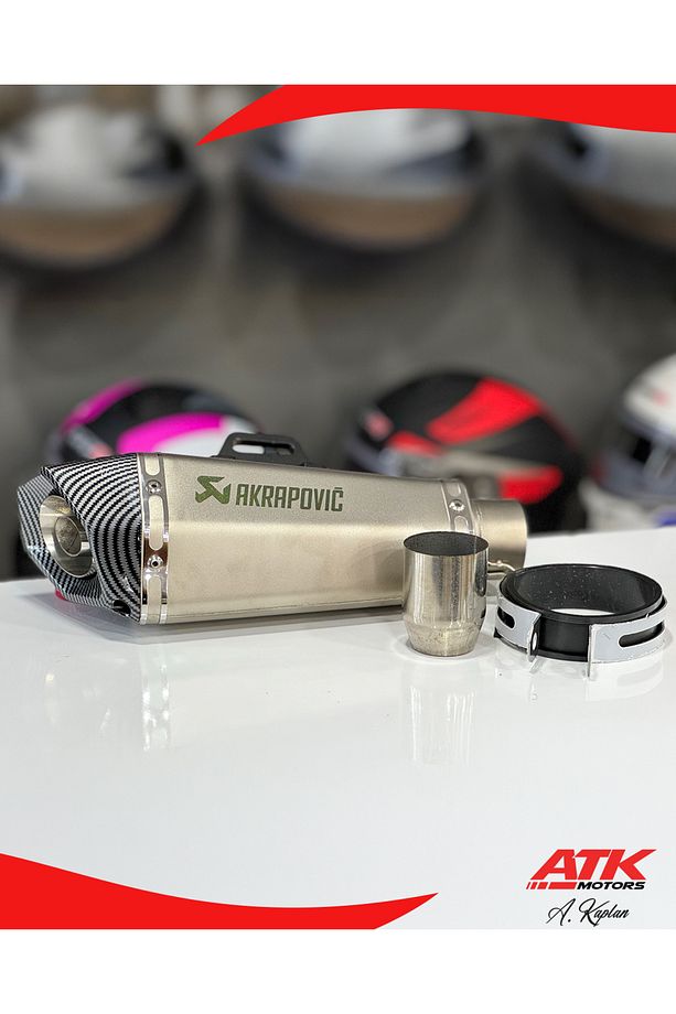 Akrapovic Egzoz Universal Motosiklet Egzozu Tüp Egzoz Gümüş - 3