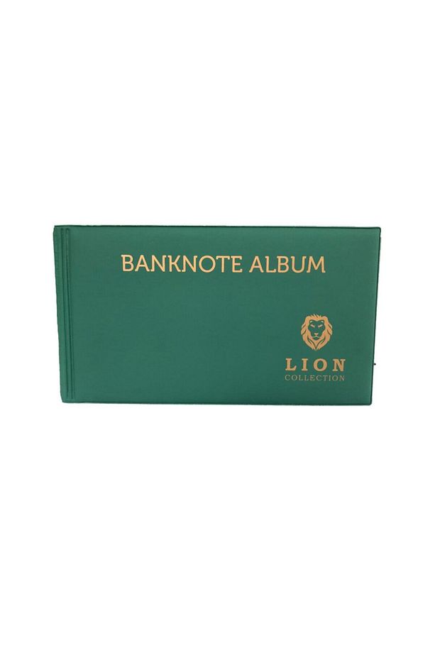 Lion Marka Kağıt Para Cep Albümü - 20 Sayfa - Yeşil - 1