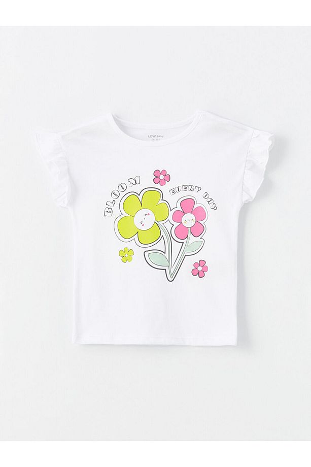 LCW baby Bisiklet Yaka Kız Bebek Şortlu Pijama Takımı - 2