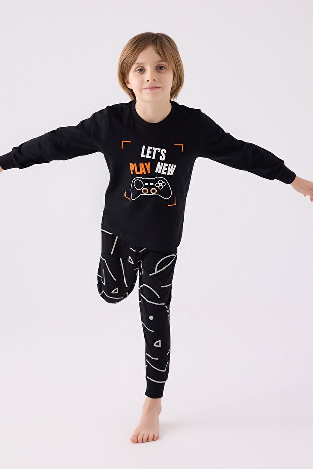 Boy's Pajama Set - Single Jersey Woven - 2