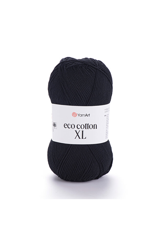 Eco Cotton Xl - خيط محبوك يدويًا أسود-761