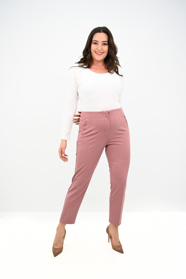 Women's Plus Size High Waist Stretchy Classic Pants 6311-25