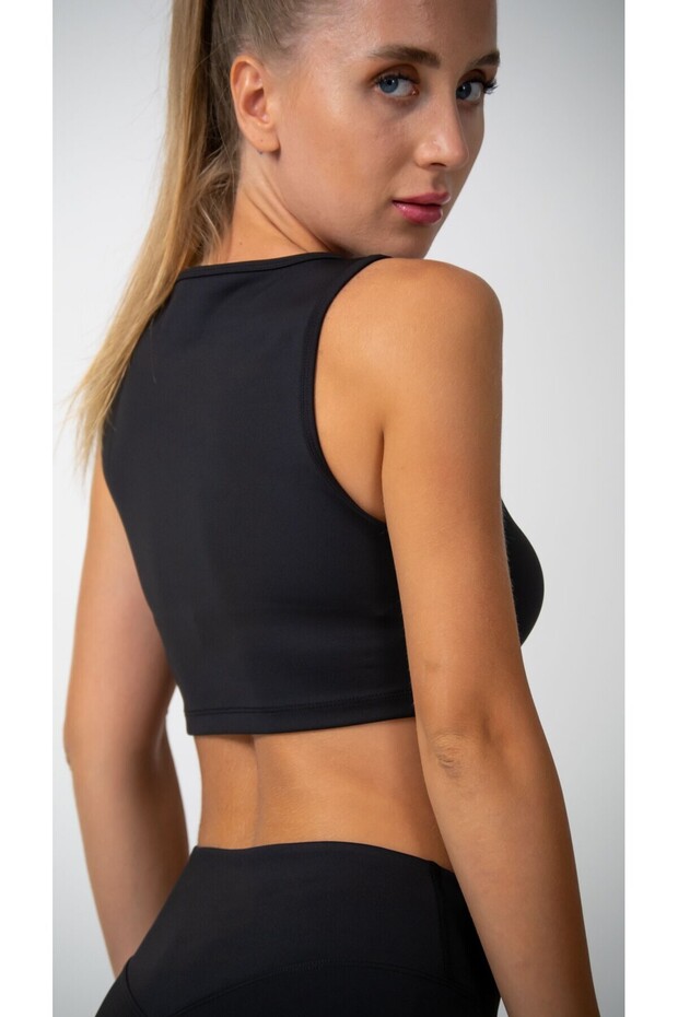 Μαύρο αμάνικο μπλουζάκι - 2