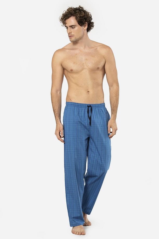 Ekoseli Erkek Tek Alt Pijama, Cep Detaylıdır, %95 pamuk %5 Likralı - 3